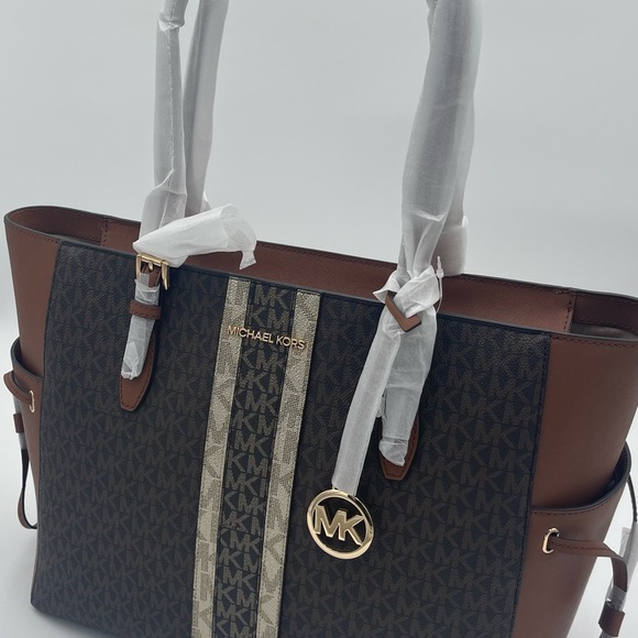 Michael Kors Brown and Black Gilly Tote Bag